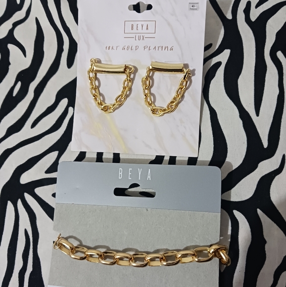 NEW Only BEYA Women Gold chain earrings - Picture 3 of 4